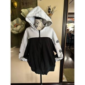 Adidas Logo Heavy zip up sweat jacket w pockets and hood.